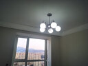 鹿家良品（LUUGAA）蝴蝶结护眼客厅吊灯现代简约客厅灯大灯led卧室灯餐厅灯中山灯具 5头65cm三色光25W 实拍图