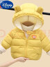 G.duck儿童棉服外套秋冬宝宝加绒加厚棉衣冬季发光1-8岁小孩男女童棉袄 黄色 加绒加厚 90 cm适合身高80-90cm年龄2-3岁 实拍图
