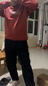 乔丹加绒卫衣男外套秋冬季保暖长袖圆领套头衫针织上衣运动服 红杉色 加绒-326B XL 实拍图