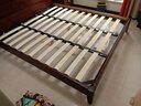 华日 家居现代中式全实木简约床 储物床 双人床 胡桃色排骨架单床 1800*2000 实拍图