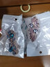 薇施妮（WEISHINI）韩版蝴蝶结发夹水晶弹簧夹镶钻优雅顶夹子一字夹气质成人发饰 含露叶-湖蓝 A26-105 实拍图