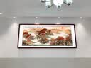 墨派新中式客厅装饰画沙发背景墙挂画办公室山水画横幅手绘国画壁画 鸿运当头 160*60cm/实木框+喷绘(适合2.0米沙发) 实木边框 实拍图