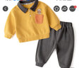 嘟嘟家宝宝polo衫套装秋款儿童休闲两件套洋气男童春装小童童装vip 黄色配深灰色 100 实拍图