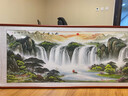 迅典国画山水画鸿运当头挂画客厅装饰画办公室字画风水画沙发背景墙画 B款【旭日东升】 【推荐】实木带框203*83CM(有机玻璃） 实拍图