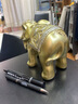 冰石美 欧式大象摆件开业礼品客厅酒柜电视柜玄关家居装饰品乔迁工艺品 大象（金色一对） 实拍图