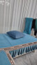 La Torretta 抱枕靠垫 办公室腰枕靠枕床头简约可拆洗纯色天鹅绒沙发垫 蓝 实拍图
