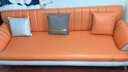 牧席轻奢风沙发客厅小户型布艺双人现代简约卧室家具公寓三人直排沙发 3-米白色+轻奢橙-免洗科技布 四人位 220cm 实拍图