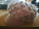浩冠 帽子女冬季韩版兔毛毛线帽加厚套头帽秋冬天中老年人保暖妈妈帽 浅粉色帽子围巾两件套 56-58 实拍图