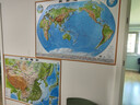 3D凹凸立体中国地形图+世界地形图套装（尺寸1.06m×0.74m）学生地图政务用图办公室书房装饰（套装共2册） 实拍图