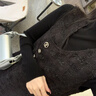 对白【杜鹃同款】黑色细闪小香风无袖连衣裙女2024冬季新款背心裙 经典黑 S 实拍图