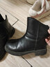 大东粗跟短靴女2025冬季新款简约时尚靴子经典百搭舒适女鞋0200D 黑色绒里 37 实拍图