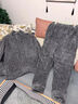 俞兆林睡衣男士秋冬季珊瑚绒加绒加厚可外穿保暖学生家居服25年新款套装 NSCJF-L007淡雅灰方格 【适合5°c-15°c，可外穿套装】 2XL (180) （建议150斤-180斤） 实拍图