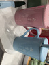 MLCRIYG定制款男女马克杯咖啡杯陶瓷创意刻字情侣杯一对定制结婚杯带盖勺 粉蓝文字情侣对杯款五 （简装） 实拍图
