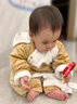 迪迪熊日记（DIDIXIONGRIJI）婴儿衣服冬季夹棉加厚连体衣宝宝保暖棉衣新生儿0一3月外出冬装八 (冬季夹棉)抱抱熊 59cm 适合9斤内的宝宝穿的 实拍图