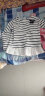 贝壳元素女童蝴蝶结T恤春装韩新款女童条纹拼接上衣tx7661 蓝白条 110cm 实拍图