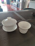 汉隶羊脂玉三才盖碗单个不烫手防烫德化白瓷茶杯功夫茶具陶瓷茶碗高档 实拍图