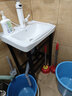 阔宅小户型简易洗脸盆家用阳台浴室洗手盆落地式卫生间陶瓷一体洗漱台 5136E盆+支架下水 实拍图