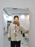 VEGA CHANG仿羊羔毛大衣女2024秋冬新款韩版宽松拼接皮草短外套 绒绒白 L 实拍图