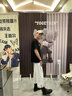 举风华夫格七分裤男士夏季薄款潮流运动裤子男宽松高街过膝休闲短裤男 黑色 XL 130至145斤可穿 实拍图