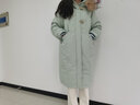 雪中飞秋冬新款女士复古牛角扣时尚休闲貉子毛领连帽长款羽绒服 灰绿 165/88A 实拍图
