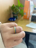 中国黄金（CHINA GOLD）玉翡翠戒指女冰种蓝水指环玉石素圈情情人生日情人节礼物送女朋友 蓝水翡翠戒指【12码】 实拍图