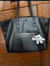 CLEVER & KETCH包包女包新款2023手提包大容量上班通勤托特包子母包生日礼物 黑色 实拍图