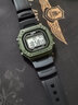 卡西欧（CASIO）男表小方块电子表 运动手表学生手表 多功能防水男士手表 方块军绿色W-218H-3A 实拍图