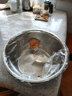 合兴利不锈钢盆彩色盆沥水篮洗菜盆和面盆饭盆两件套厨房揉面家用铁汤盆 蓝色1个/32cm 彩色盆单个/不带洗米盆 实拍图