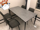 家哲理家具意式极简德利丰岩板餐桌椅组合岛台餐桌家用小户型长方形饭桌办公 德利丰岩板+铝合金140*80单餐桌 实拍图