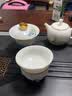 佳铖 羊脂玉茶滤全瓷茶漏斗陶瓷网纱布茶过滤器超细德化白瓷功夫茶具配件 羊脂玉描金茶滤（全陶瓷） 实拍图
