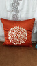 米乐 轻奢刺绣抱枕靠垫布艺沙发靠枕床头办公室护腰靠背汽车腰枕 橘红(圆圈花刺绣) 45cm*45cm 含枕芯 实拍图