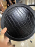 Cuud牛皮女包小众复古鳄鱼纹单肩斜挎包百搭手提小圆包新年情人节礼物 黑色【送礼品袋】 实拍图