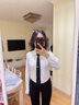 紫魅俏衬衫女长袖白色纯棉职业衬衣商务正装修身打底加绒加厚纯色工作服 白色(加绒) L (建议105-115斤) 实拍图