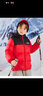 雪中飞童装儿童羽绒服2025新款男童女童中大童拼接面包羽绒服冬季外套 中国红 170 实拍图