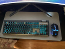 狼蛛（AULA）T610无线键鼠套装 机械手感键盘鼠标 可充电 游戏背光键盘 笔记本电脑键盘 黑色冰蓝光 实拍图