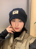 猎瑞抓绒帽堆堆帽秋冬季百搭男女显脸小针织毛线包头冷帽子产后月子帽 黑色 实拍图