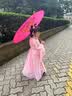 喵驼汉服女童儿童古装汉服春秋儿童中国风超仙古装汉服古风6-13岁女童樱花公主襦裙唐装学生女孩新款古装 粉色裙子+大袖衫 110 实拍图