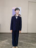 罗蒙儿童西装马甲套装男童花童主持人礼服男孩钢琴演出服 藏青色 130 实拍图