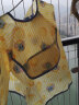 南极人宝宝吃饭罩衣儿童婴儿围兜饭兜男女孩画画衣围裙小孩防水反穿衣 米黄老鼠 90（建议0-2岁） 实拍图