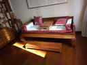 虎大师 红木家具非洲花梨（学名：刺猬紫檀）罗汉床三件套新中式卧室单人床休闲榻明清古典床榻 罗汉床三件套1.08米宽 实拍图