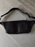 男士腰包放手机腰包男斜挎多功能防水手机包男士收银腰包大容量韩版牛皮包 款-黑色 实拍图
