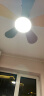 风向标（FXB）北欧风扇灯餐厅简约变频小吊扇灯儿童卡通卧室房带电风扇的吊灯 全光谱36-634B灰色五叶彩色叶 实拍图
