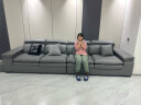 法莎蒂科技布沙发现代简约轻奢客厅北欧免洗软布艺沙发 3.6米双+双 70%选择记忆棉颗粒坐垫(进口真皮) 实拍图