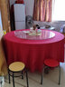 领格酒店桌布饭店餐厅台布家用宴会婚庆宴会圆形加厚布艺欧式圆桌桌布 双钩花大红色 圆形2.8米 实拍图