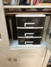 信发（TRNFA）W1522 办公桌面收纳盒 简约透明大抽屉式多功能收纳柜学生书桌文具杂物整理 大号三层 黑+透明 晒单实拍图