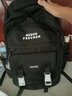 普拉魅书包初中生女高中生日系工装风女韩版大容量撞色双肩包旅行背包男 黑色 +随机挂件+徽章 实拍图
