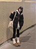 迪伽达晋江棉服女2024新款冬季棉服男加厚美式复古棉衣女面包服棉袄女 WFL-LS220黑色 M 实拍图