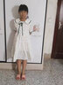 柚一杉女童连衣裙夏装薄款儿童学院风碎花裙子女孩棉质夏季中大童公主裙 白色 150建议身高145cm左右 实拍图