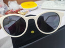 木九十太阳镜许红豆同款墨镜复古圆框墨镜女款茶色板材偏光镜MJ101SG703 WHC3奶白色【偏光】 实拍图