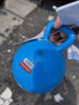 费雪（Fisher-Price）婴儿手抓摇铃球拍拍球小球宝宝充气橡胶皮球 4寸手柄铃铛F0517 蓝色 实拍图